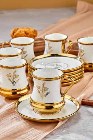 Cooker 6 Kişilik 180 ml Porselen Çay ve Kahve Fincan Takımı CKR3460