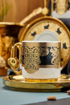 Cooker Royal Crest 90 ml 6 Kişilik Porselen Kahve Fincan Takımı CKR3869