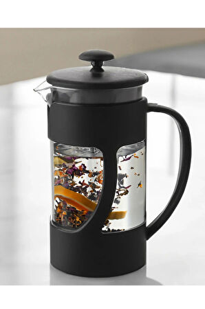 French Press Bitki Çayı & Kahve Demliği 350 ml Ölçek Kaşıklı