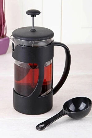 French Press Bitki Çayı & Kahve Demliği 350 ml Ölçek Kaşıklı