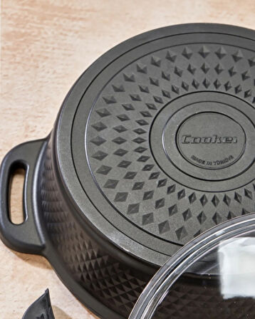 Cooker Kristal 22 Cm Derin Tencere Siyah Ckr3284