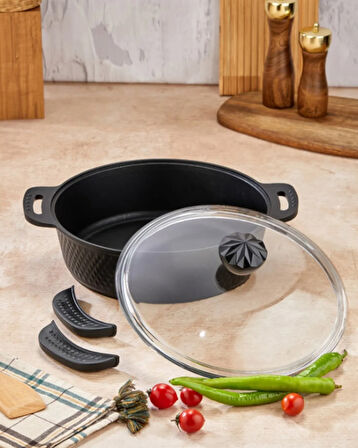 Cooker Kristal 22 Cm Derin Tencere Siyah Ckr3284