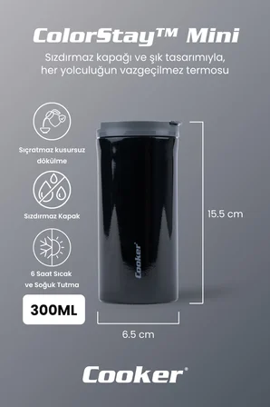 Cooker ColorStay Mini 300 ml Paslanmaz Çelik Bardak Termos CKR2101