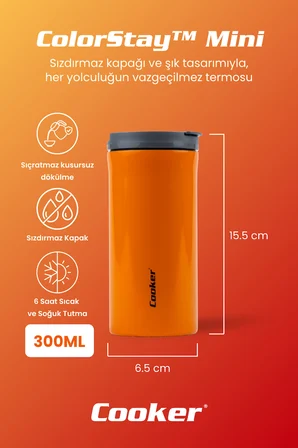 Cooker ColorStay Mini 300 ml Paslanmaz Çelik Bardak Termos CKR2101