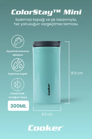 Cooker ColorStay Mini 300 ml Paslanmaz Çelik Bardak Termos CKR2101