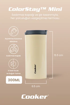 Cooker ColorStay Mini 300 ml Paslanmaz Çelik Bardak Termos CKR2101