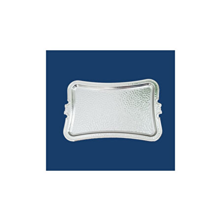 AKILLIELMA-COOKER CKR3342 SUNUM TEPSİSİ DÖVME DESENLİ DİKDÖRTGEN GÜMÜŞ 0157