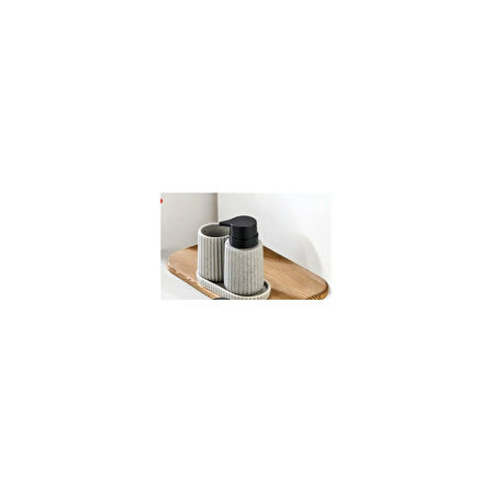 COOKER CKR3430 GRİ BANYO SETİ STONEWARE 3'LÜ