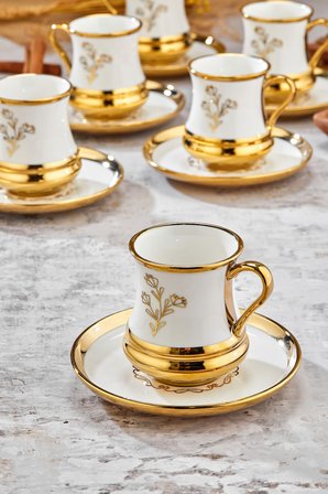 Cooker 6 Kişilik 180 ml Porselen Çay ve Kahve Fincan Takımı CKR3460