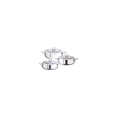 COOKER CKR 3610 SAHAN SETİ 3LÜ LARA ÇELİK 16-18-20CM