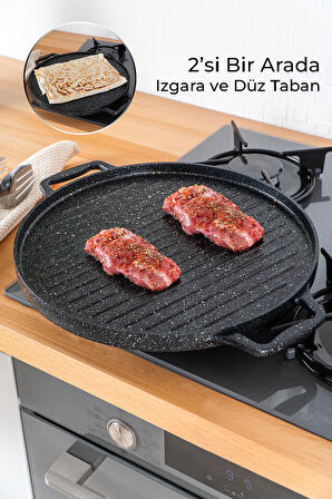 ÇİFT TARAFLI ÇİFT KULPLU DÖKÜM TAVA İSTER IZGARA İSTER GÖZLEME