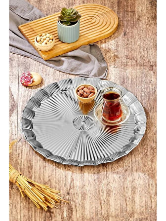 Cooker CKR3903 Gümüş Renk Metal Tepsi 35 cm