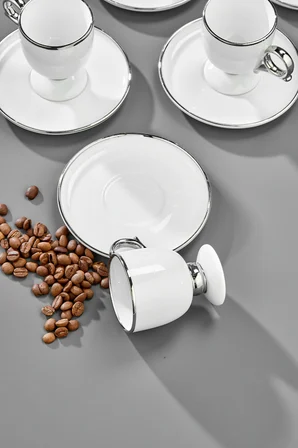 Cooker Zenora 6 Kişilik 90 ml Porselen Kahve Fincan Takımı CKR4526