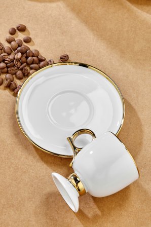 Cooker Zenora 6 Kişilik 90 ml Porselen Kahve Fincan Takımı CKR4526