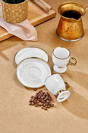 Cooker Zenora 2 Kişilik 90 ml Porselen Kahve Fincan Takımı CKR4527