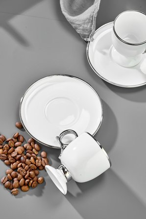 Cooker Zenora 2 Kişilik 90 ml Porselen Kahve Fincan Takımı CKR4527