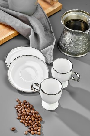 Cooker Zenora 2 Kişilik 90 ml Porselen Kahve Fincan Takımı CKR4527