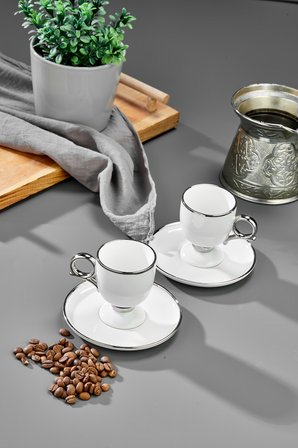 Cooker Zenora 2 Kişilik 90 ml Porselen Kahve Fincan Takımı CKR4527