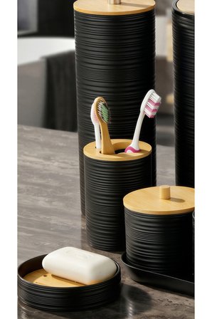 Cooker Lorven 8 Parça Bambu Detaylı Banyo Seti 