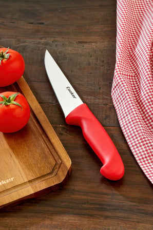 Cooker 27 cm Paslanmaz Çelik Kasap Bıçağı Kırmızı CKR4597