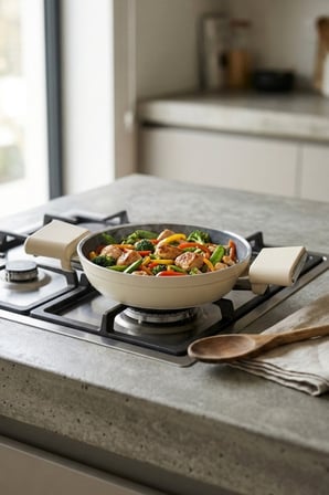 Cooker Cliff 18 cm Seramik Kaplama Sahan Krem CKR4642