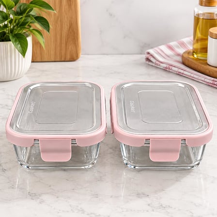 Cooker CKR3486 Pembe 2 Adet Cam Saklama Kabı 370 ml