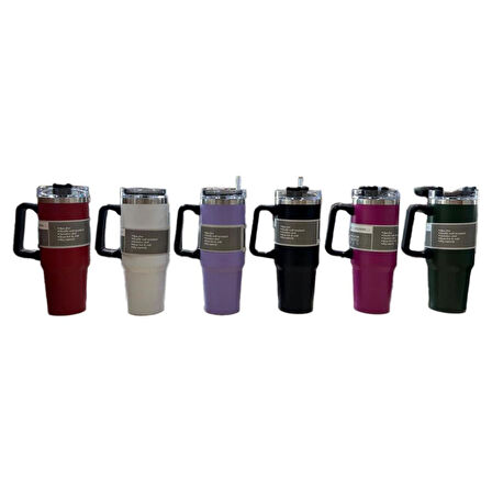 Cooker YK1462 Pipetli 900 ml Çelik Bardak Termos Siyah