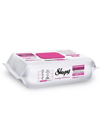 Sleepy Yüzey Temizlik Havlusu 100 Adet Lilyum Pembe