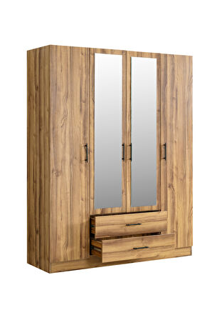 Gardırop, Blesk Atlas 4 Kapaklı, Aynalı Çekmeceli Dolap