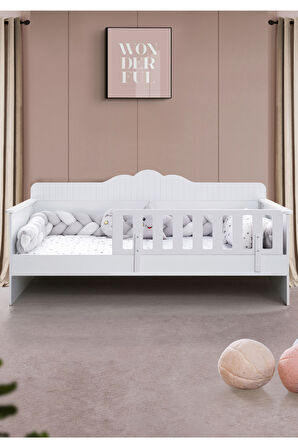 Karyola, Flower Montessori Karyola - Beyaz + 1 Adet Comfort Yatak