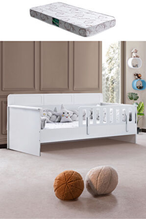 Karyola, Mira Montessori Karyola - Beyaz + 1 Adet Comfort Yatak
