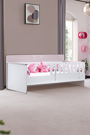 Karyola, Flora Montessori Karyola - Pembe + 1 Adet Comfort Yatak