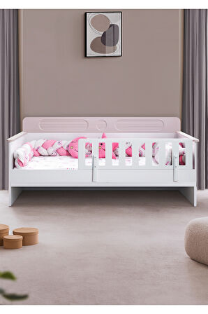 Karyola, Flora Montessori Karyola - Pembe + 1 Adet Comfort Yatak
