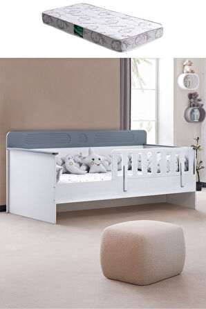 Karyola, Flora Montessori Karyola - Antrasit + 1 Adet Comfort Yatak