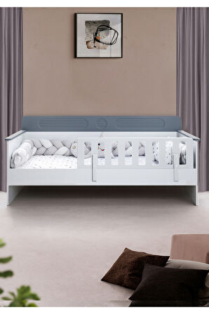 Karyola, Flora Montessori Karyola - Antrasit + 1 Adet Comfort Yatak