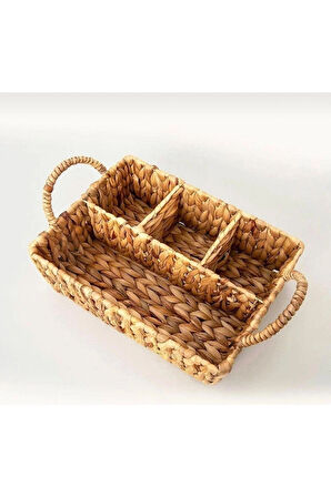 BAMBU RATTAN 4 LÜ LÜX BANYO DÜZENLEYİCİ