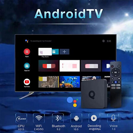 Q1 H313 2GB RAM 16GB Hafızalı Android10 4K Çözünürlüklü TV Kutusu