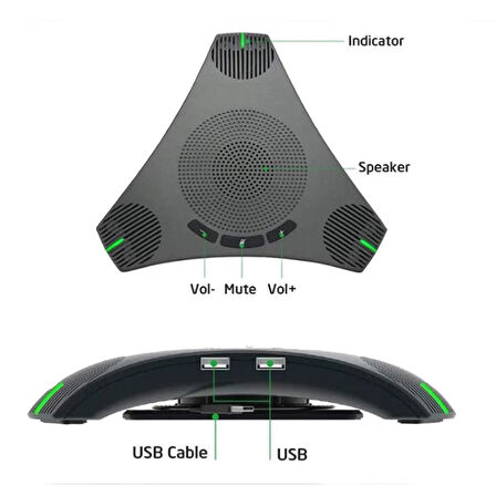 NZ-19350 USB Hoparlör Çok Yönlü Konferans Mikrofonu