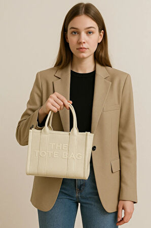 Kadın Deri Görünümlü Mini Tote Çanta - The Tote Bag Stili