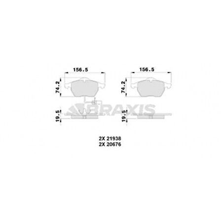 Vag On Fren Balatası A4 A6 1.8t 1.9tdi 95> Passat 1.8t 1.9tdi 95 00 Golf IV 1.9tdi Superb 02> Fisli - Braxıs Ab0224