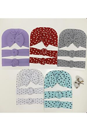 Renkli Bone Bandana Kombin Set