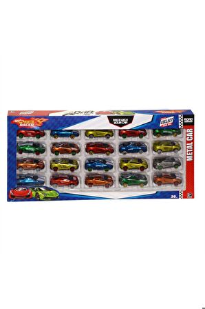 Speed Car 20'li Metal Die-cast Araba Hot Wheels Benzeri Oyuncak Model Araba Seti