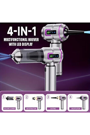 ST-6697APlus 20000 PA Şarjlı Kablosuz El Süpürgesi | Fırçasız Motorlu Güçlü Araç Süpürgesi