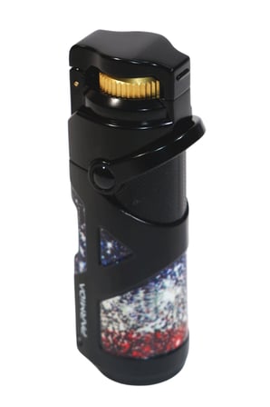 Parmida Tek Torch Pürmüz Siyah Desenli Metal Puro Çakmağı - TR9218