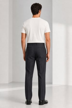 Erkek Regular Fit Ütü Çizgili Kumaş Pantolon 627-Füme