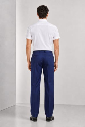 Erkek Regular Fit Klasik Kesim  Pilesiz Lastikkotin Kumaş Pantolon 003-Lacivert