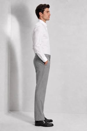 Erkek Slim Fit Kumaş Pilesiz Pantolon Mc308-Açık Gri