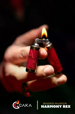 Caka Lighter Rex Harmony Kırmızı Benzinli Çakmak - CKL-077