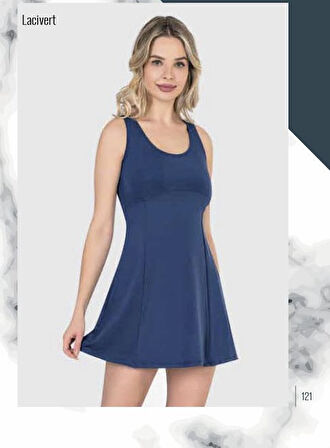 LAYDEST 2665 BATTAL ŞORTLU ELBİSE MAYO