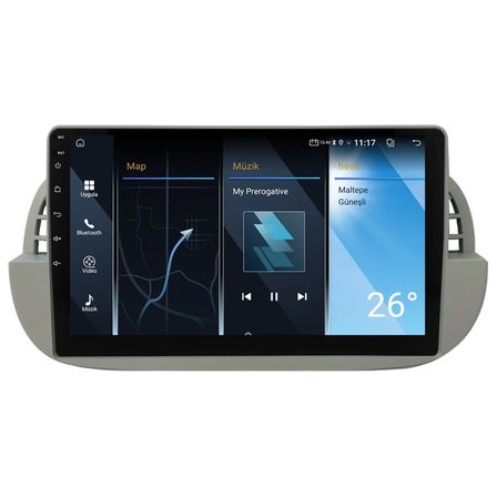 Fiat 500 Multimedya Sistemi Beyaz Çerçeve (2008-2014) CRV-4652XA